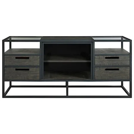 Steel Frame Media Console with Firebox